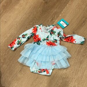 NWT Posh and Peanut Tulle Bodysuit Winter Lilly 3-6 Months